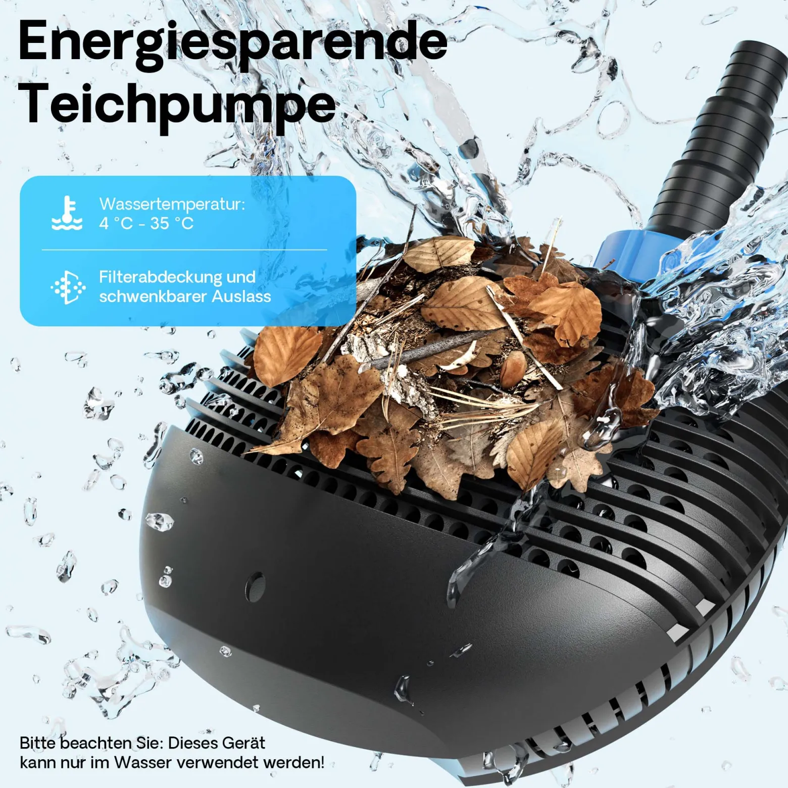 SunSun CTF-7000 SuperECO Teichpumpe 7000 l/h / 50 W, energiesparende Filterpumpe, Bachlaufpumpe für Koiteiche, Umwälzpumpe, Gartenteichpumpe