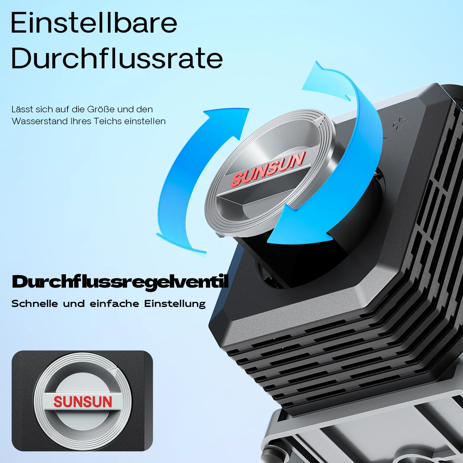 SunSun CTP-4800 SuperECO Teichpumpe 4500 l/h / 30 W, energiesparende Filterpumpe, Bachlaufpumpe für Koiteiche, Umwälzpumpe, Gartenteichpumpe