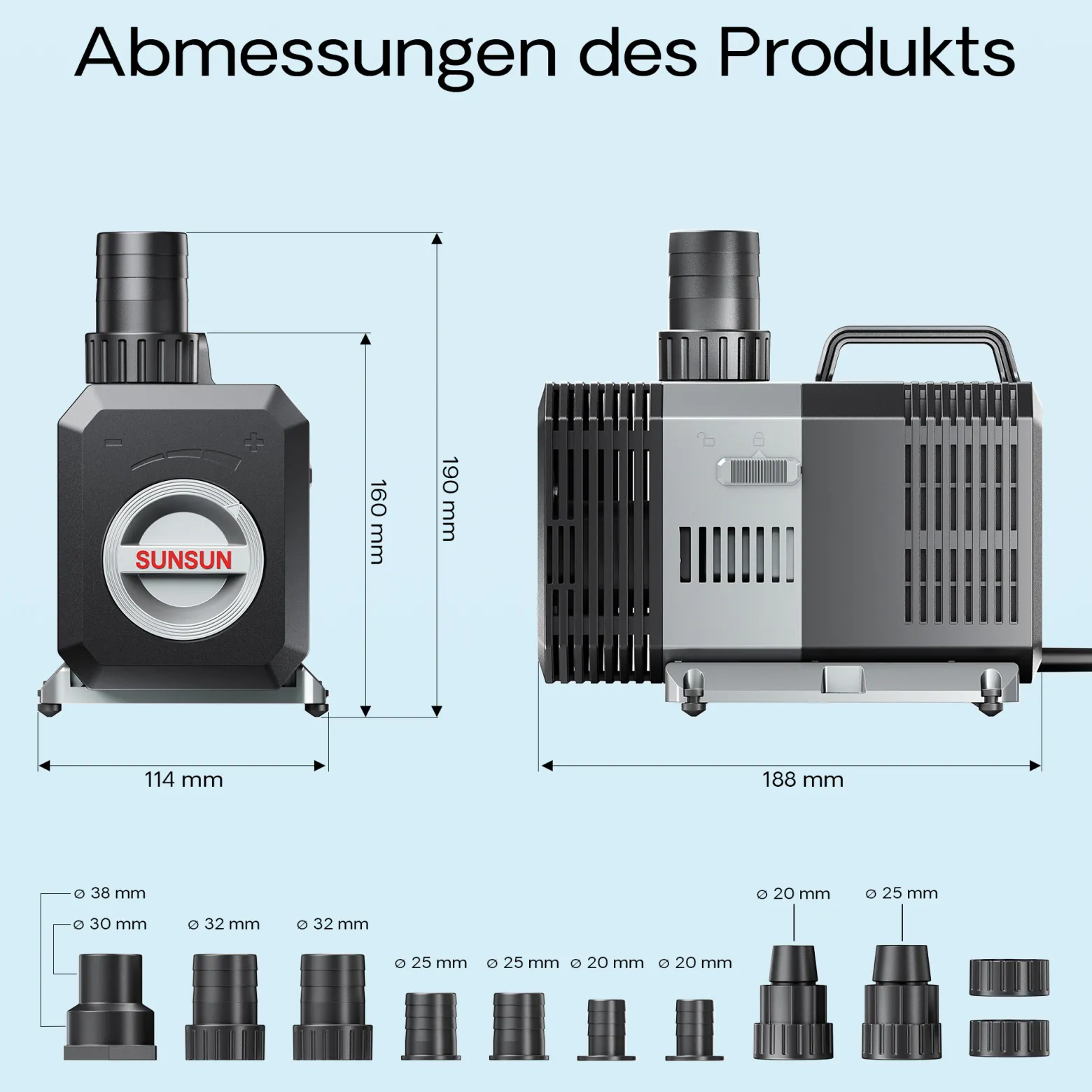 SunSun CTP-5000 SuperECO Teichpumpe 5000 l/h / 30 W, energiesparende Filterpumpe, Bachlaufpumpe für Koiteiche, Umwälzpumpe, Gartenteichpumpe