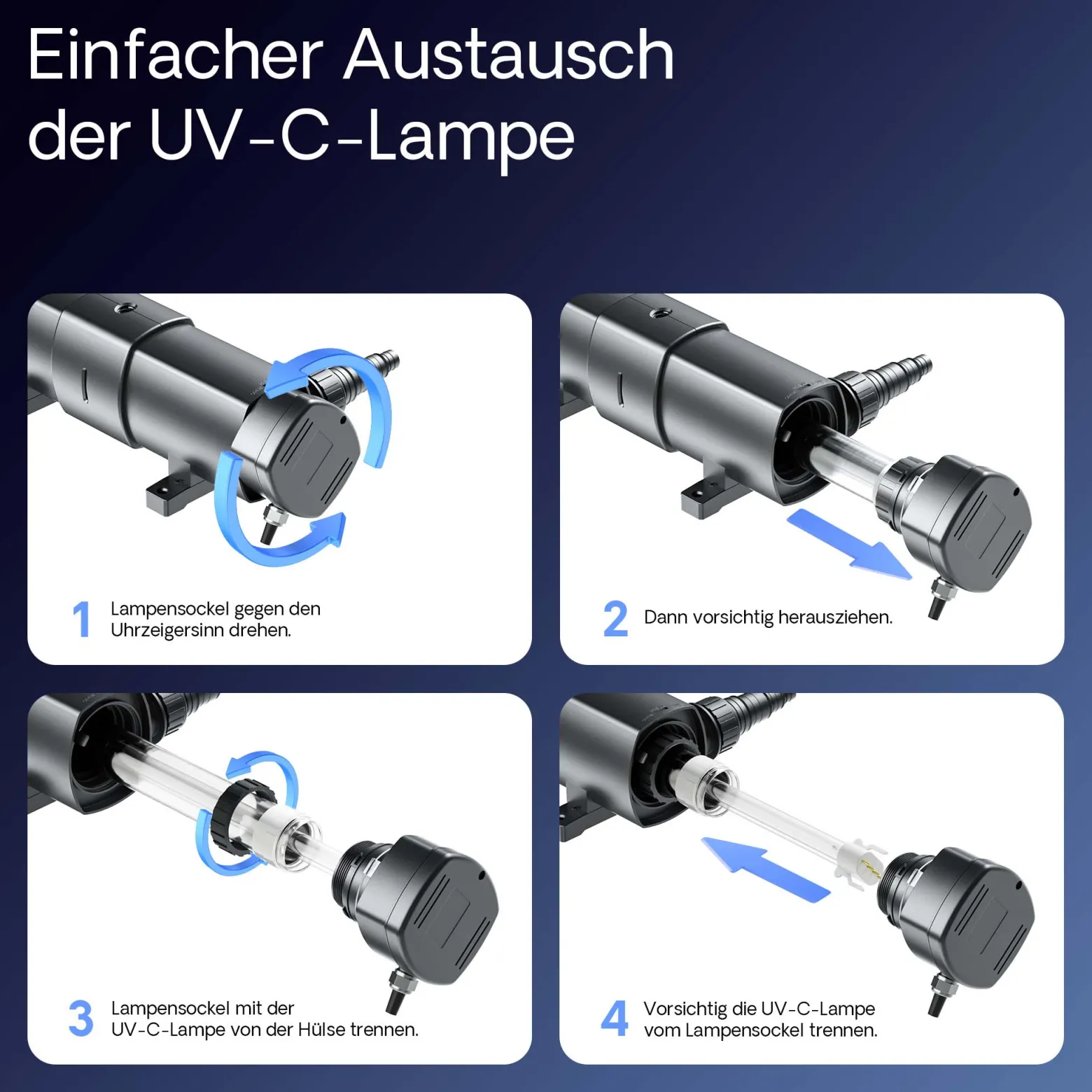 SunSun CUV-224 Teichklärer 4500 l/h / 24 W UVC, Vorklärgerät für Teichfilter & Teichpumpe, Wasserklärer mit UV-Lampe, Lichtfilter zur Algenbekämpfung