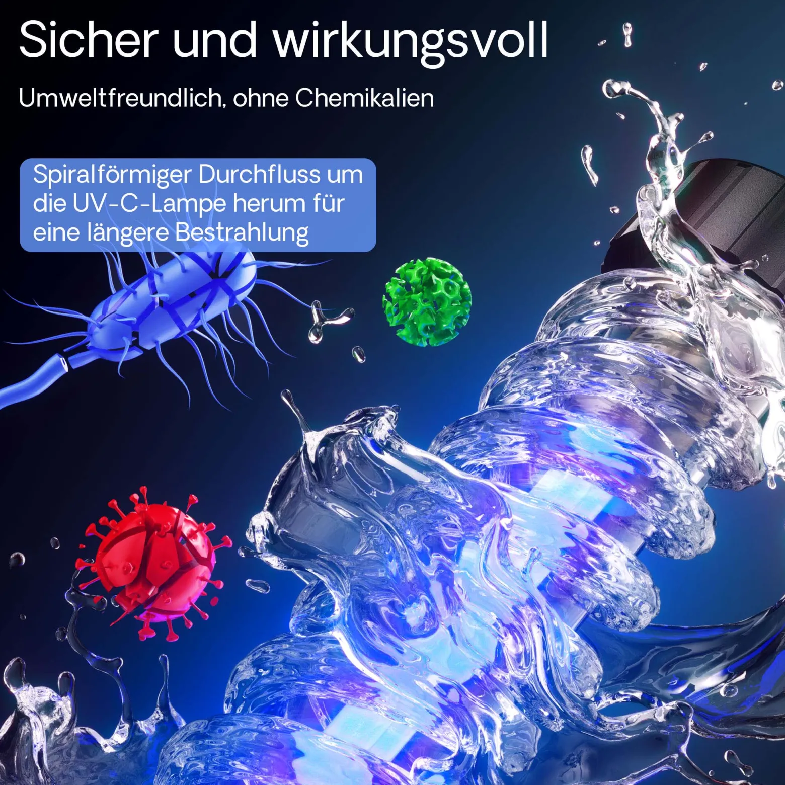 SunSun CUV-136 Teichklärer 4500 l/h / 36 W UVC Vorklärgerät für Teichfilter & Teichpumpe Wasserklärer mit UV-Lampe Lichtfilter zur Algenbekämpfung