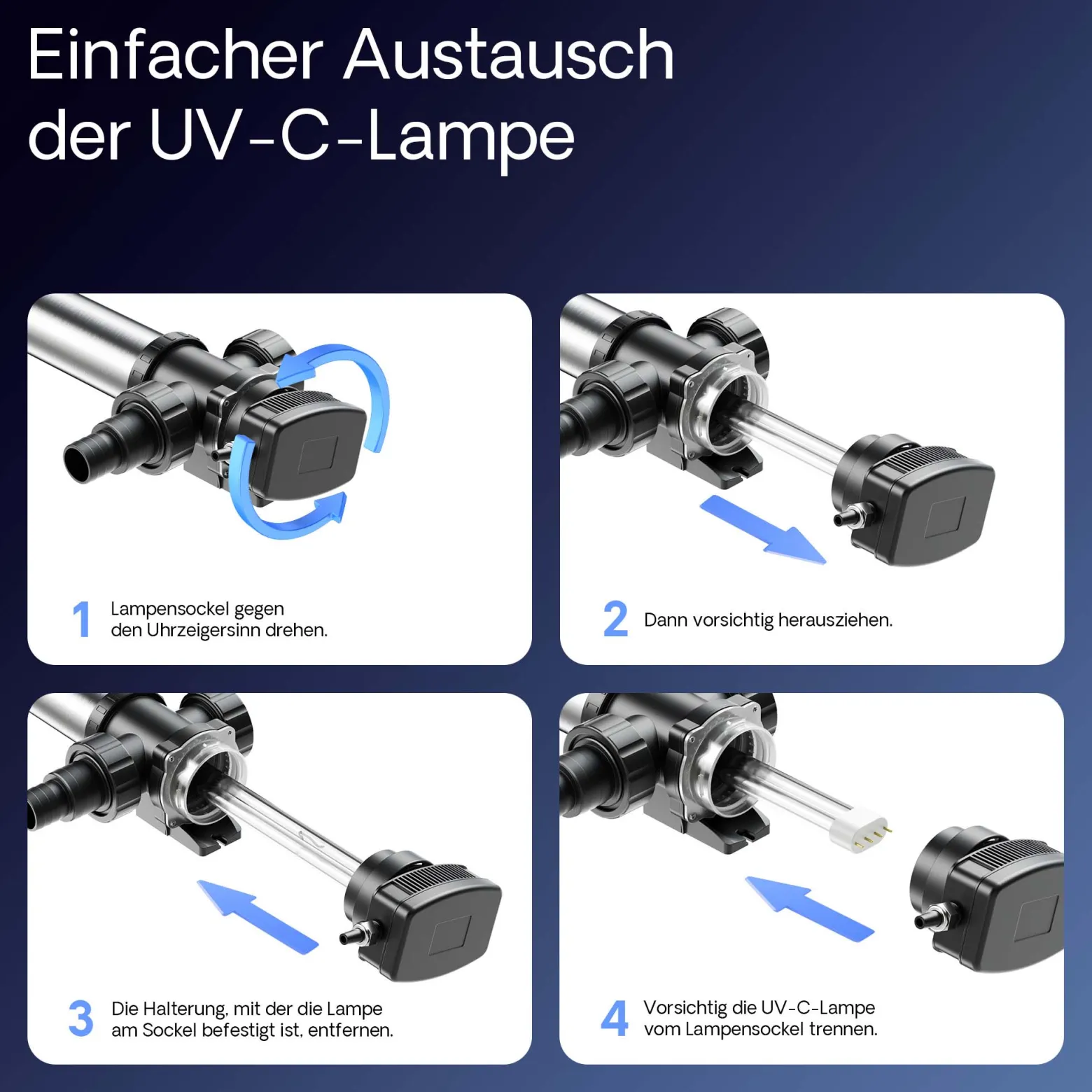 SunSun CUV-755 Teichklärer 8000 l/h / 55 W UVC, Vorklärgerät für Teichfilter & Teichpumpe, Wasserklärer mit UV-Lampe, Lichtfilter zur Algenbekämpfung