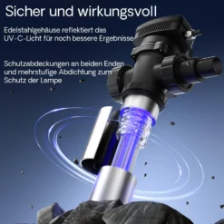 SunSun CUV-755 Teichklärer 8000 l/h / 55 W UVC, Vorklärgerät für Teichfilter & Teichpumpe, Wasserklärer mit UV-Lampe, Lichtfilter zur Algenbekämpfung