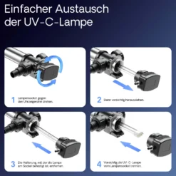 SunSun CUV-7110 Teichklärer 8000 l/h / 110 W UVC, Vorklärgerät für Teichfilter & Teichpumpe, Wasserklärer mit UV-Lampe, Lichtfilter zur Algenbekämpfung