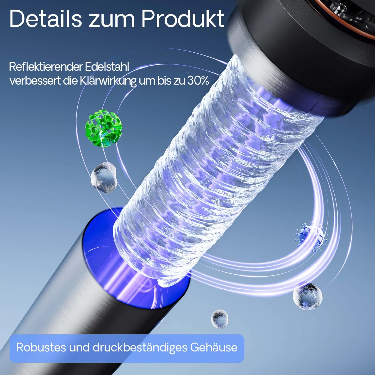 SunSun CUV-672 Teichklärer 8000 l/h / 72 W UVC, Vorklärgerät für Teichfilter & Teichpumpe, Wasserklärer mit UV-Lampe, Lichtfilter zur Algenbekämpfung