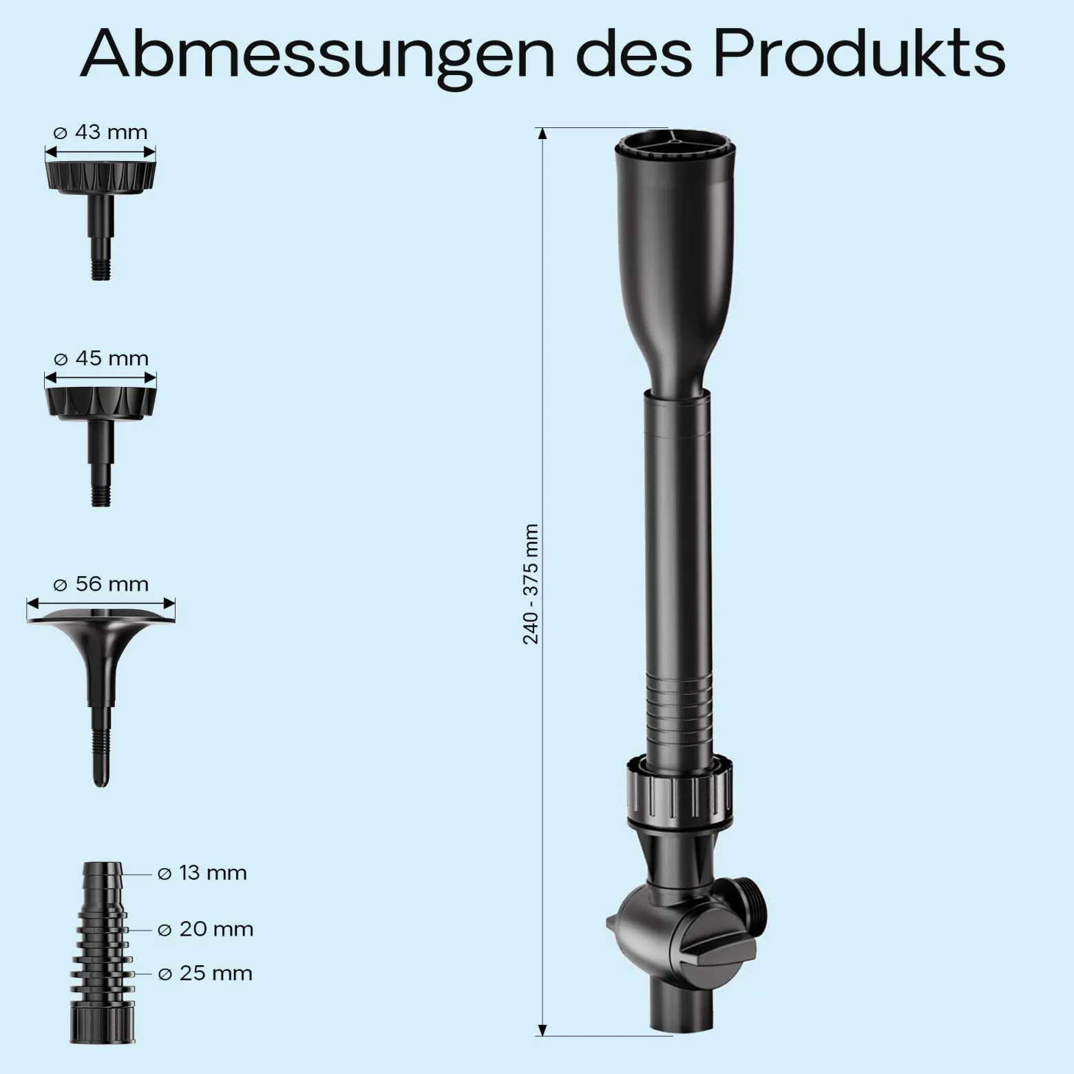 SunSun Ersatzteil für Aquariumpumpe JTP-Serie Aufsatz Set 2, Aufsatzset mit Springbrunnendüse für Teichpumpe, effiziente Aquariumpumpe