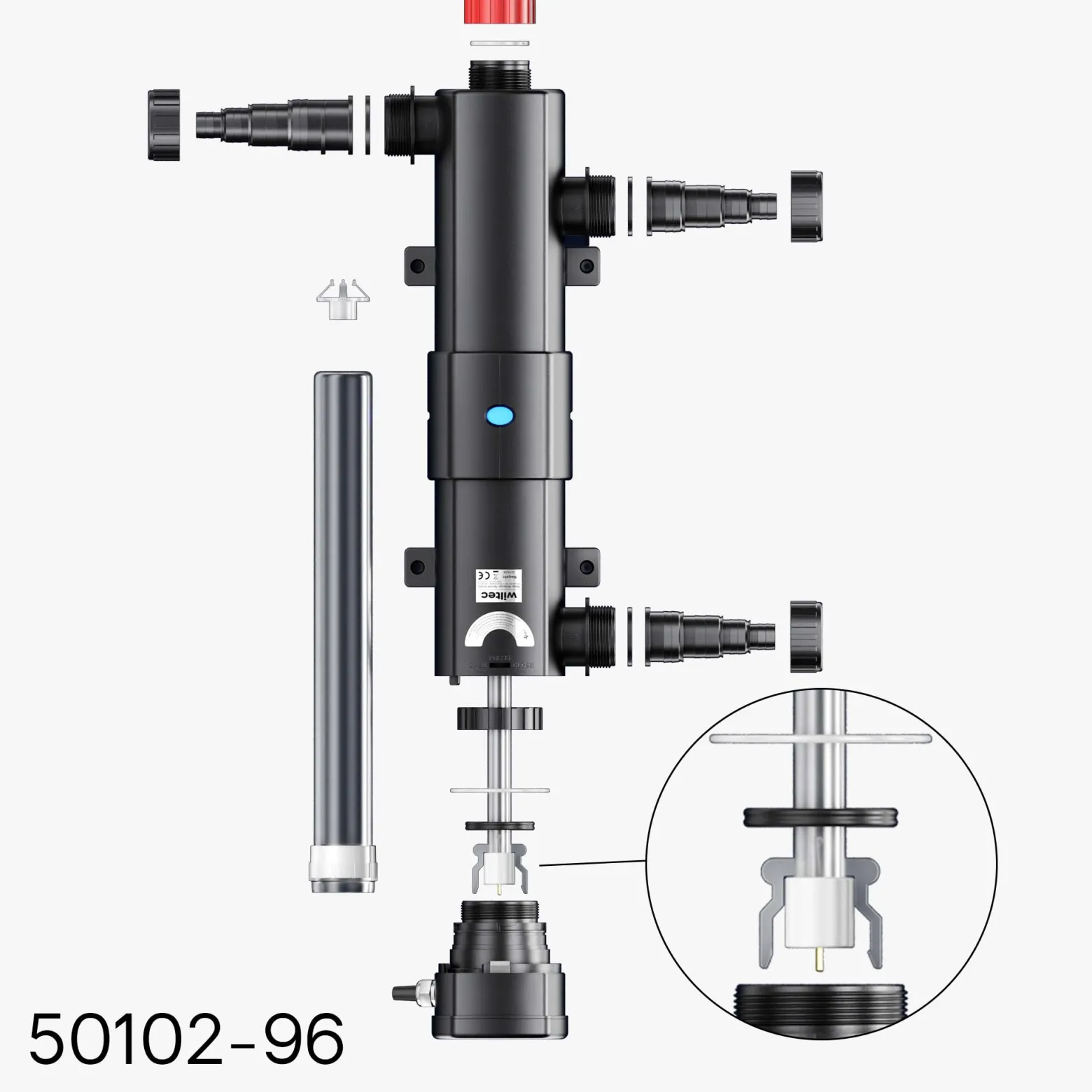 SunSun Ersatzteil für CUV Teichklärer ab 18 W - Fixierung I - Fixierung der UVC-Röhre - Ersatz für Vorklärgerät für Teichfilter & Teichpumpe, Wasserklärer mit UV-Lampe zur Algenbekämpfung