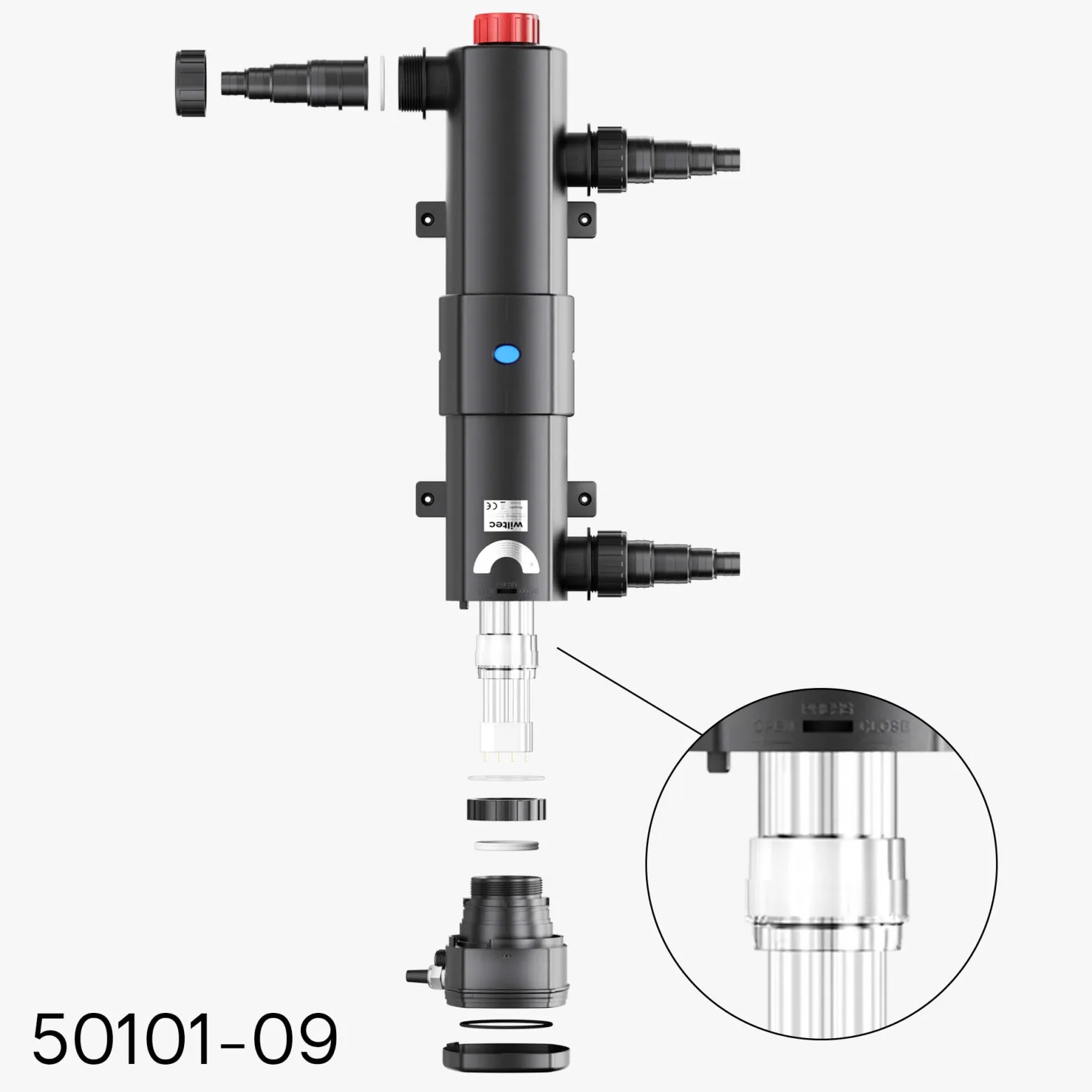 SunSun Ersatzteil für CUV-224 Teichklärer – Quarzglashülse A – transparent – für Teiche, UV Lampe, Filter, UVC Teichfilter Zubehör