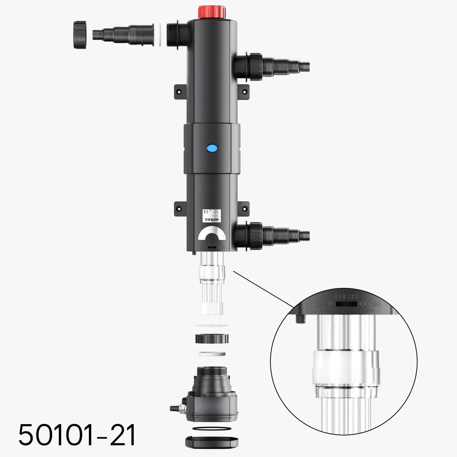 SunSun Ersatzteil für CUV-224 Teichklärer – Quarzglashülse C – transparent – für Teiche, UV Lampe, Filter, UVC Teichfilter Zubehör
