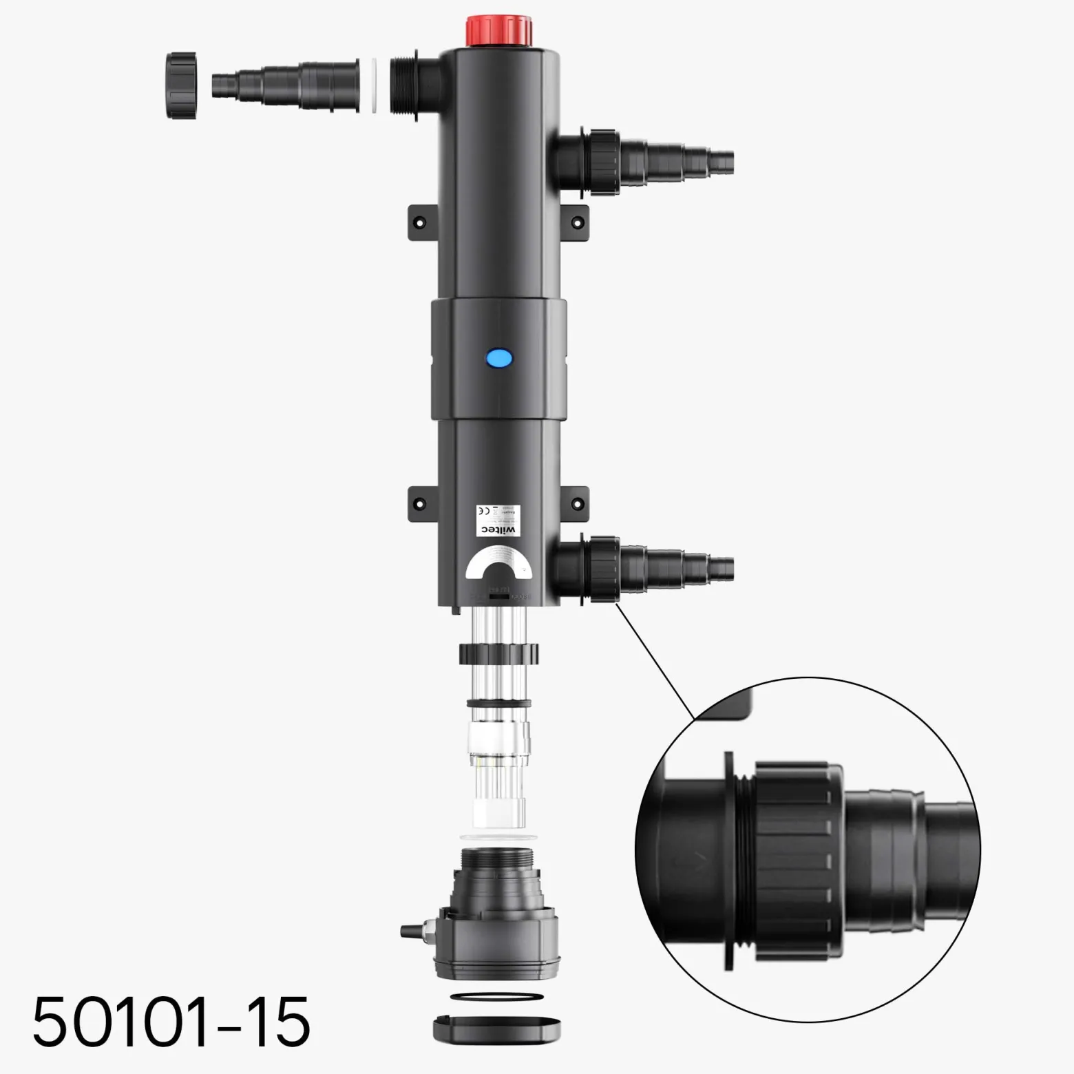 Sun Sun Ersatzteil für CUV-224 Teichklärer – Schraubring – für Teichfilter, UV Leuchtmittel, UVC Klärer Zubehör