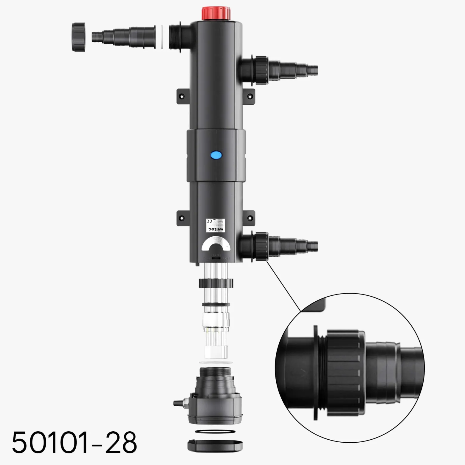 Sun Sun Ersatzteil für CUV-224 Teichklärer – Schraubring – für Teichfilter, UV Leuchtmittel, Zubehör Klärer UVC