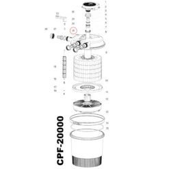 SunSun Ersatzteil für Druckteichfilter CPF-20000 Dichtungsring, Teichdruckfilter UVC-Lampe, effiziente Teichfilteranlage