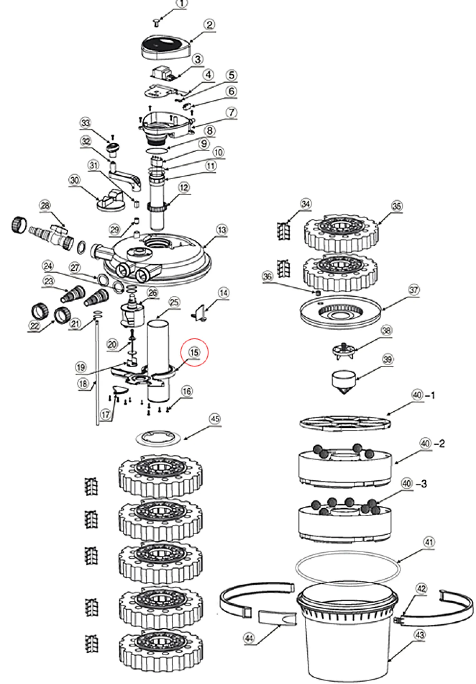 SunSun Ersatzteil für Druckteichfilter CPF-15000 UVC-Röhrenschutz, 18 W Teichdruckfilter, Teichfilteranlage 10000 l/h, effiziente Wasserfilterung
