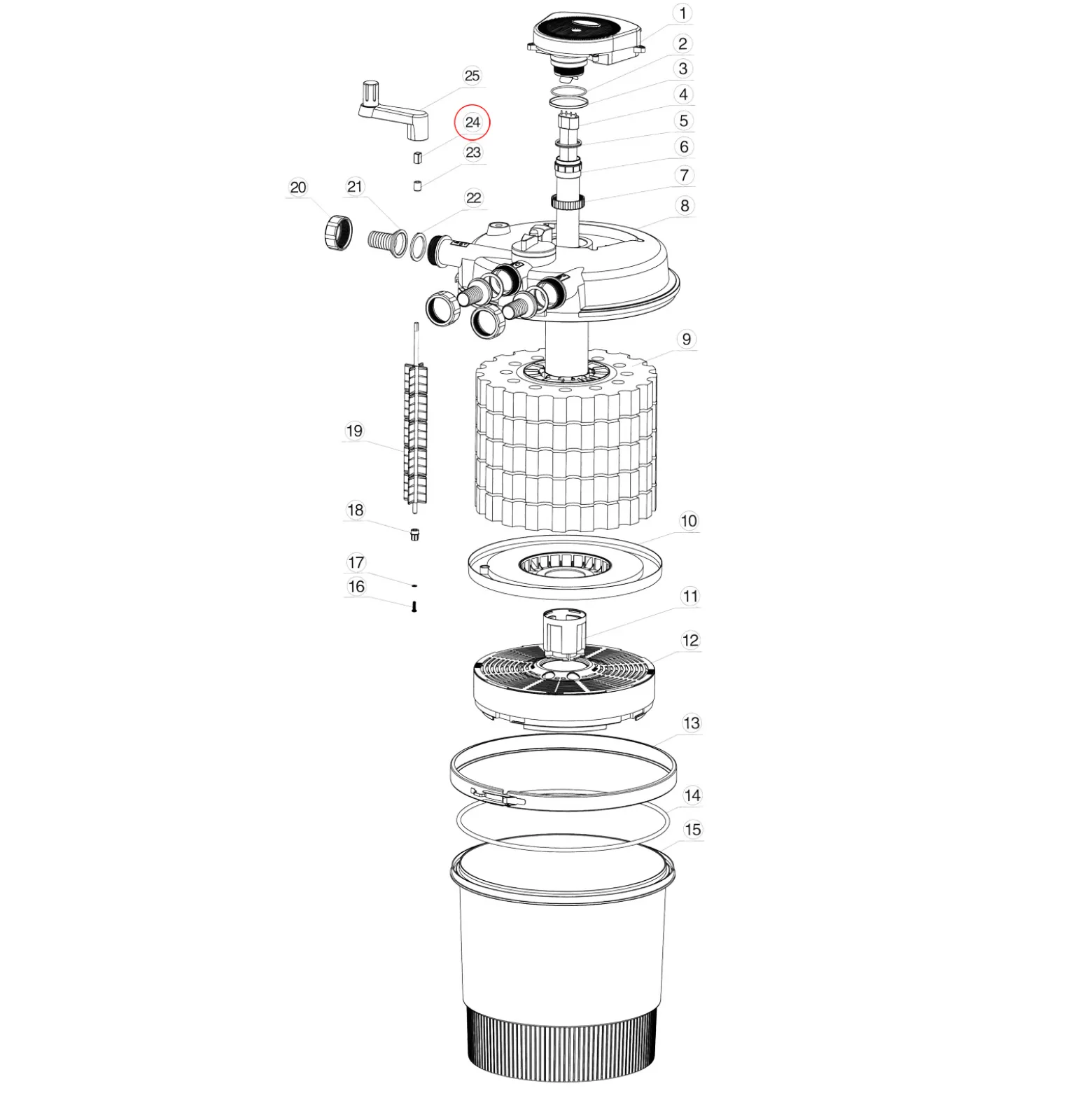 SunSun Ersatzteil für Druckteichfilter CPF-20000 Schaft Verbinder, Teichdruckfilter UVC-Lampe, effiziente Teichfilteranlage
