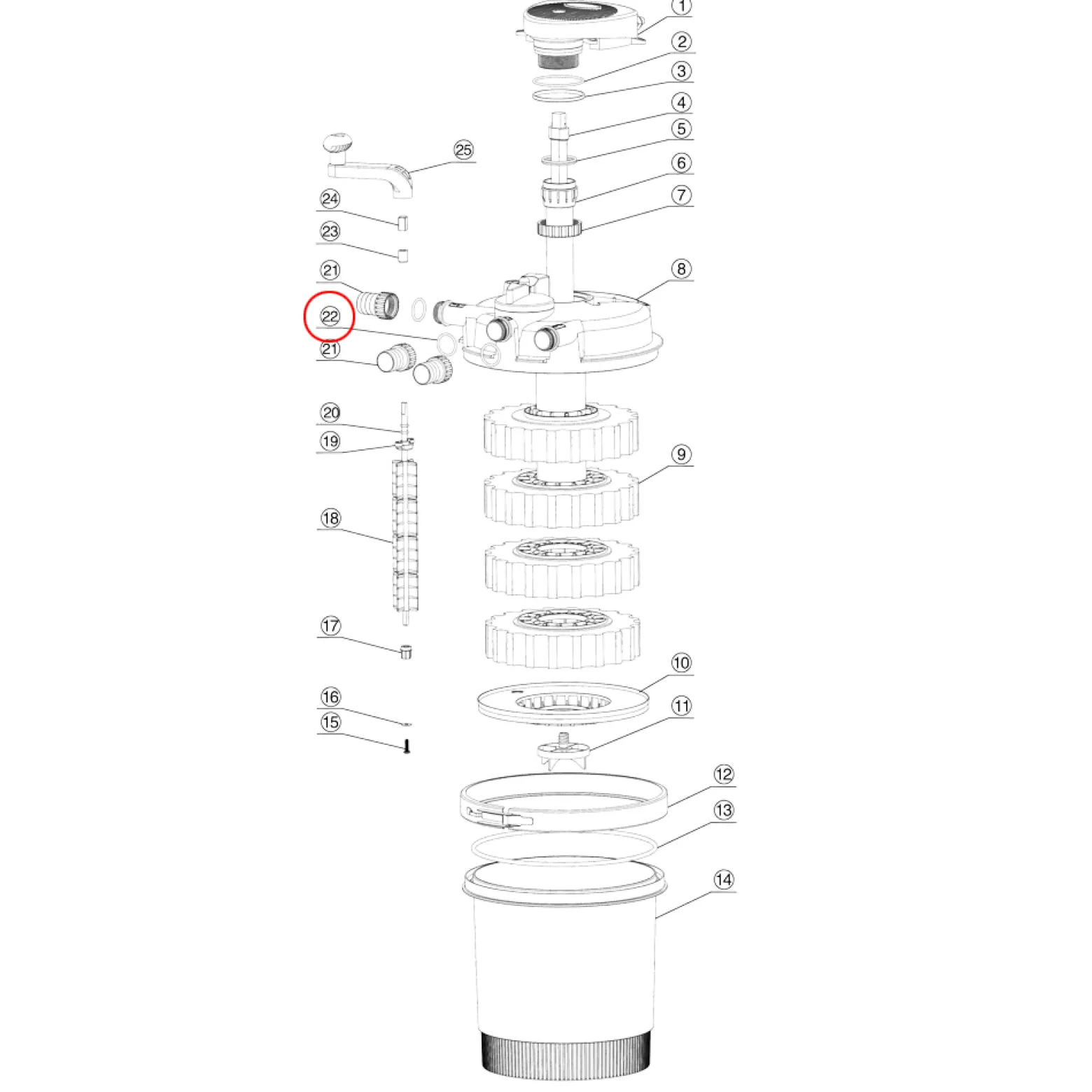 SunSun Ersatzteil für Druckteichfilter CPF-2500 O-Ring 5, effiziente Teichfilteranlage 6000 l/h, Teichdruckfilter mit UVC-Lampe