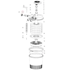 SunSun Ersatzteil für Druckteichfilter CPF-20000/30000 Ein-/Ausgang Ø 32 mm, Teichdruckfilter UVC-Lampe, effiziente Teichfilteranlage