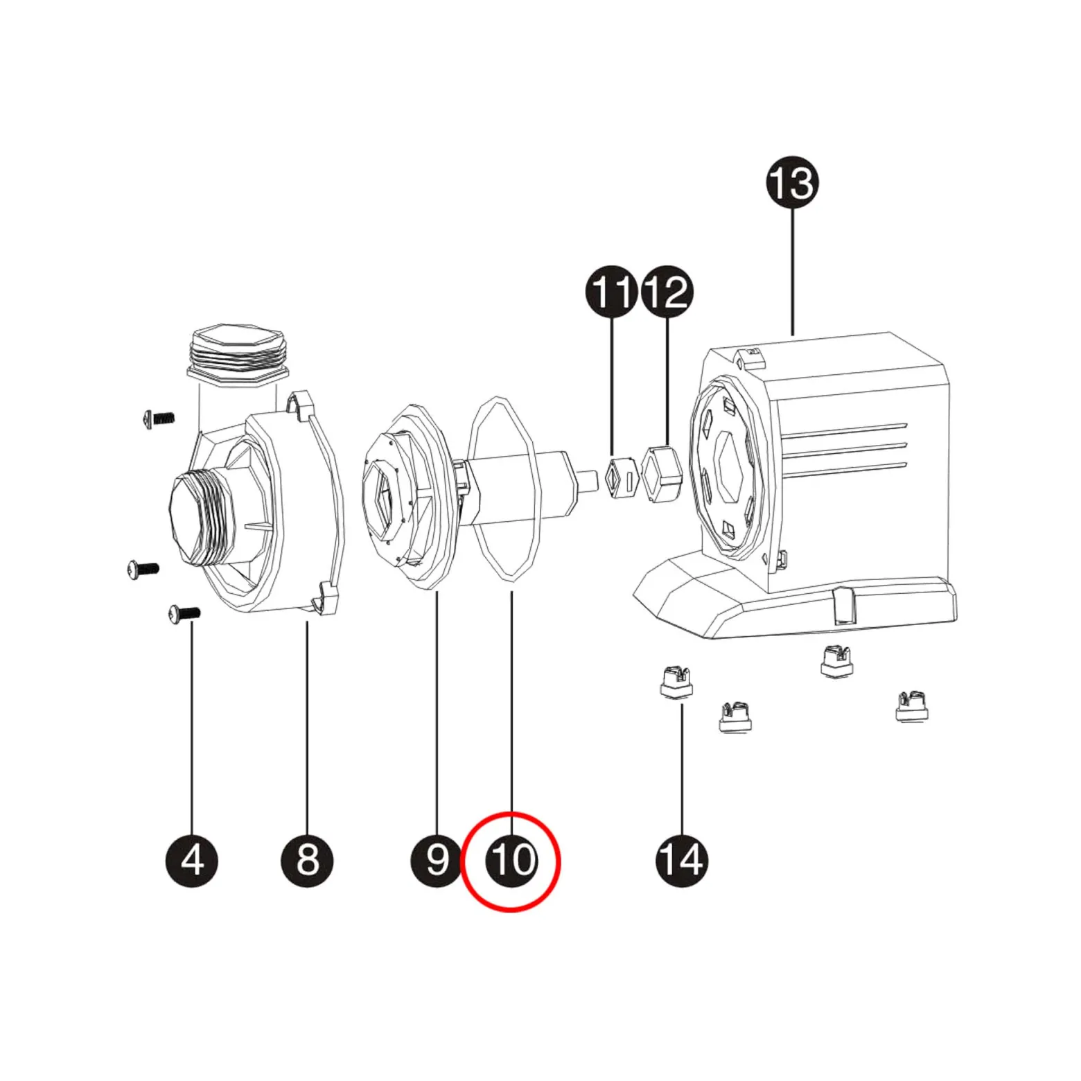 SunSun Ersatzteil für Schwimmbadpumpe Pumpengehäuse passend für Poolpumpe CPP-5000 bis CPP-8000 Original Ersatzgehäuse für Poolfilteranlage