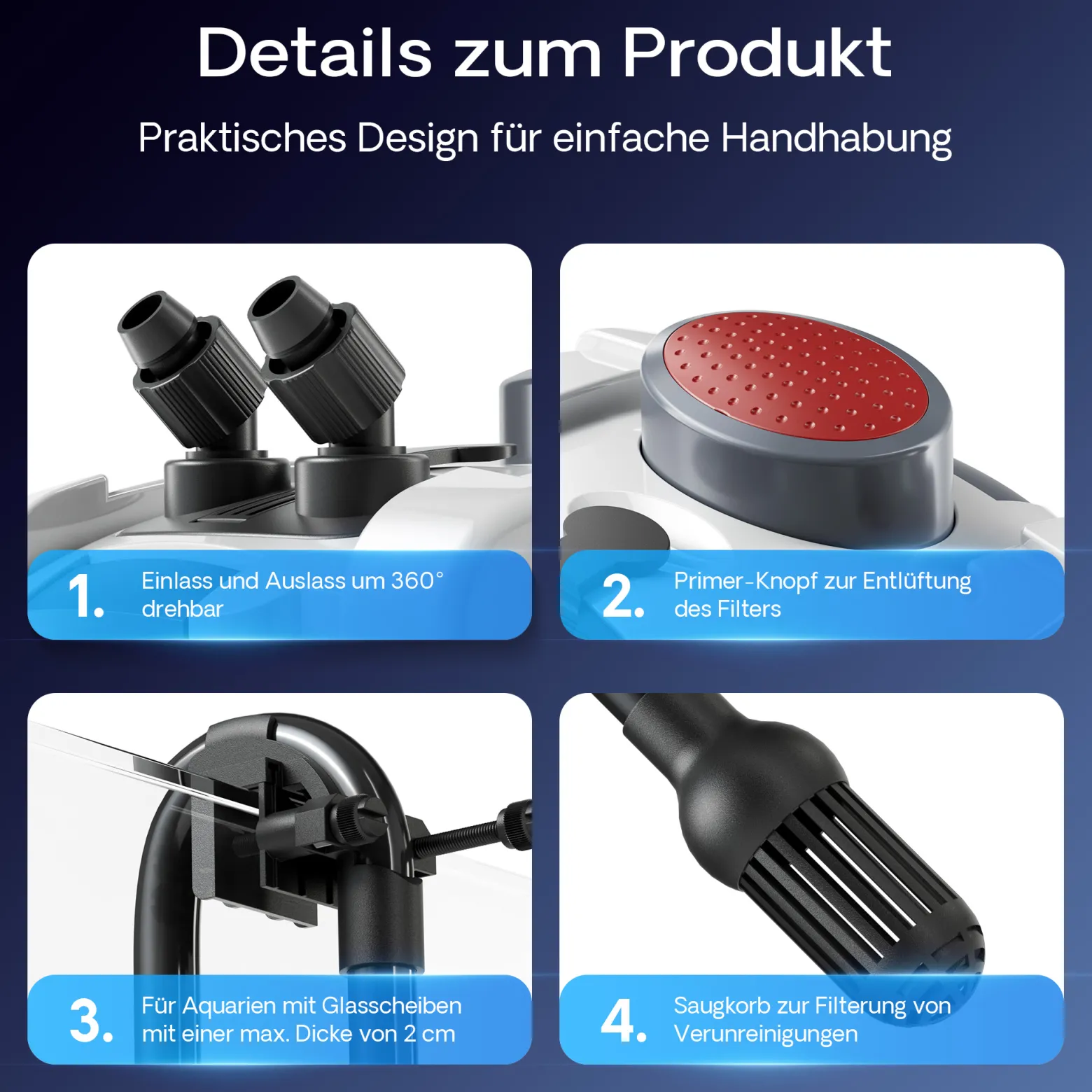 SunSun HW-303 Aquarium Außenfilter 1400 L/h 3 Stufen Kammerfilter inkl Filtermaterial