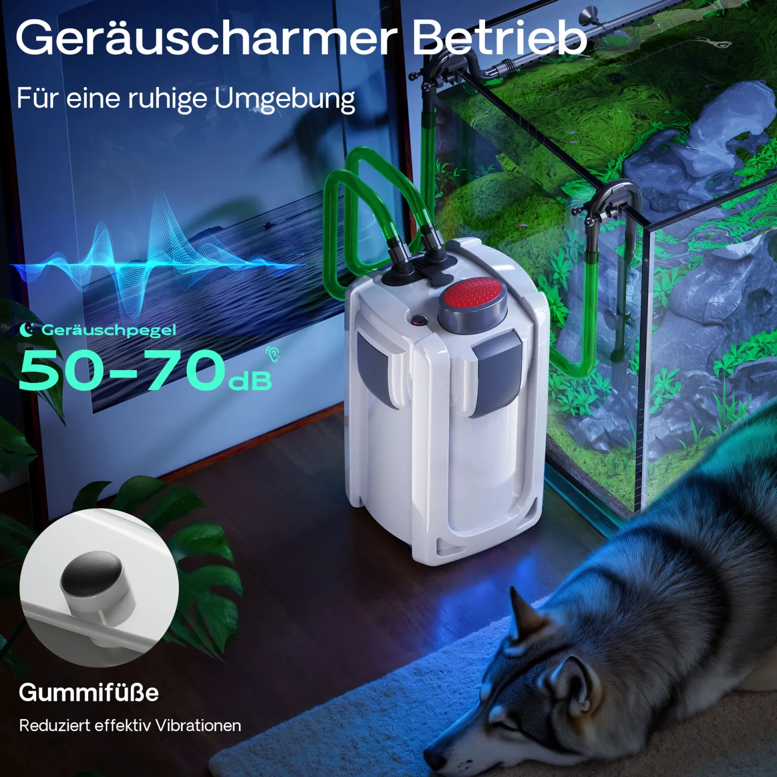 SunSun HW-704B Aquariumaußenfilter 2000 L/h 45 W mit 9 W UV und 4 Stufen Filter Aquarium