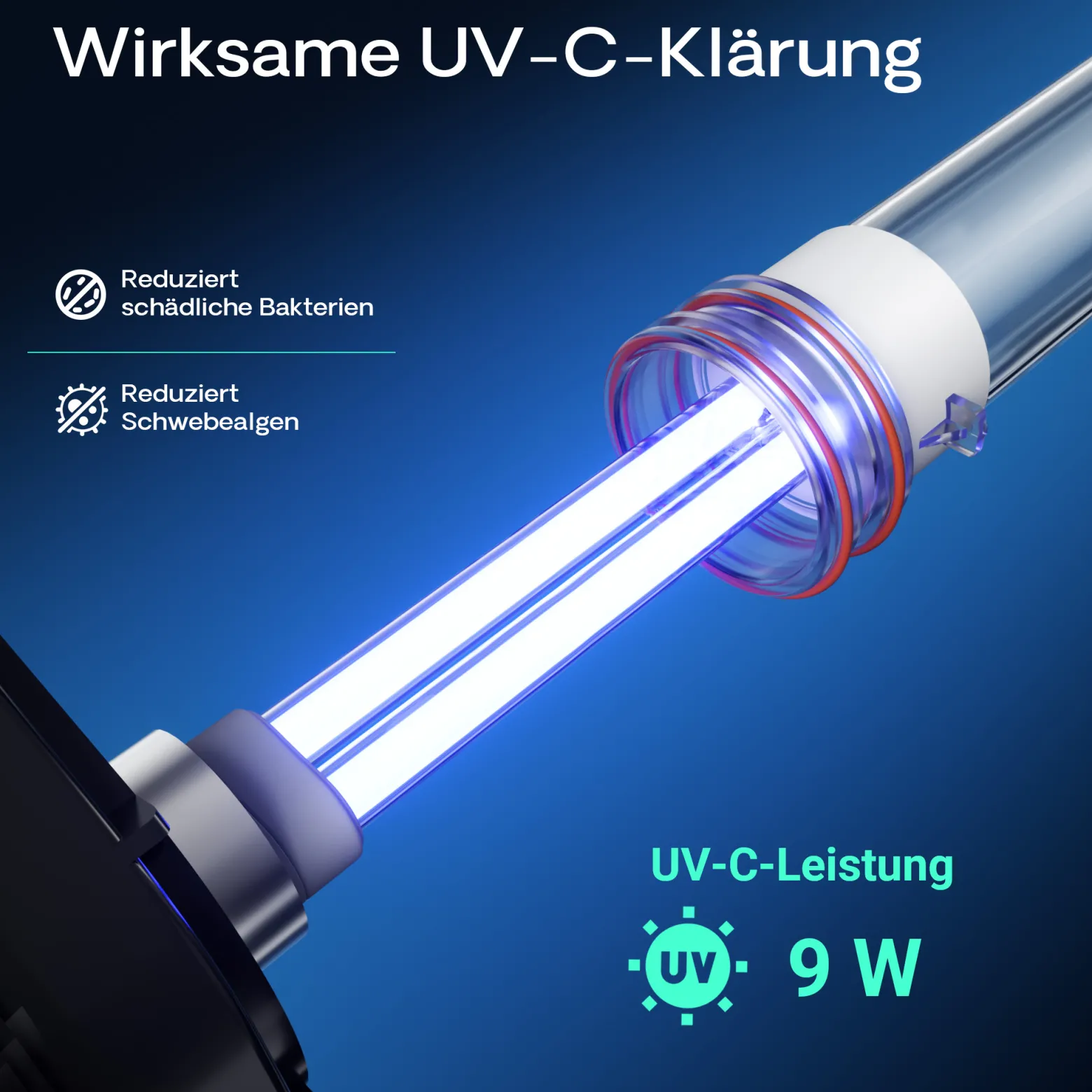 SunSun HW-404B Aquarium Außenfilter 2000 L/h 4 Stufen mit 9 W UV-Lampe, Filtermedien