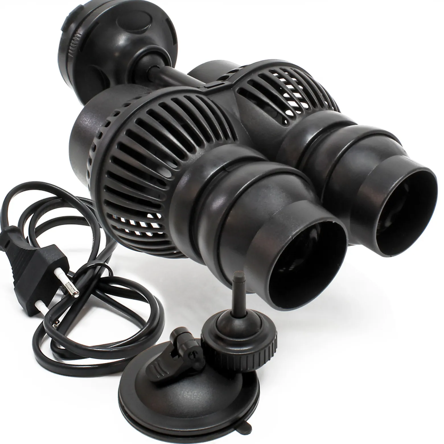 SunSun JVP-202AB Strömungspumpe 12000 l/h 24 W Aquarium Pumpe mit 2 schwenkbaren Düsen, Saugnapf und Magnethalter zur einfachen Befestigung
