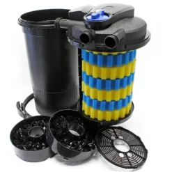 SunSun Komplettset: CPA-30000 Teichdruckfilter bis 60000 L mit 55 Watt UV-C Teichklärer, NEO12000 SuperECO Teichpumpe 12000l/h 100W, 10m Teichschlauch 38 mm (1 1/2