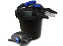 SunSun Komplettset: CPF-180 Teichdruckfilter bis 6000 L Teichfilteranlage mit 11 Watt UV-C Teichklärer, CTF-3800 SuperECO Teichpumpe 3600l/h 20W
