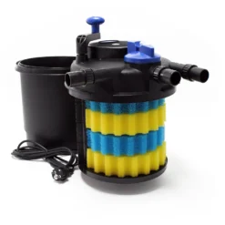 SunSun Komplettset: CPF-5000 Teichdruckfilter bis 9000 L mit 11 Watt UV-C Teichklärer, NEO6000 SuperEco Teichpumpe 6000l/h 40W, 5m Teichschlauch 38 mm (1 1/2