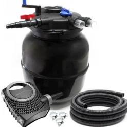 SunSun Komplettset: CPF-50000 Teichdruckfilter Moving Bed bis 13000L, mit 55W UV-C Teichklärer, NEO8000 SuperEco Teichpumpe 8000l/h 70W, 10m Teichschlauch 38 mm (1 1/2