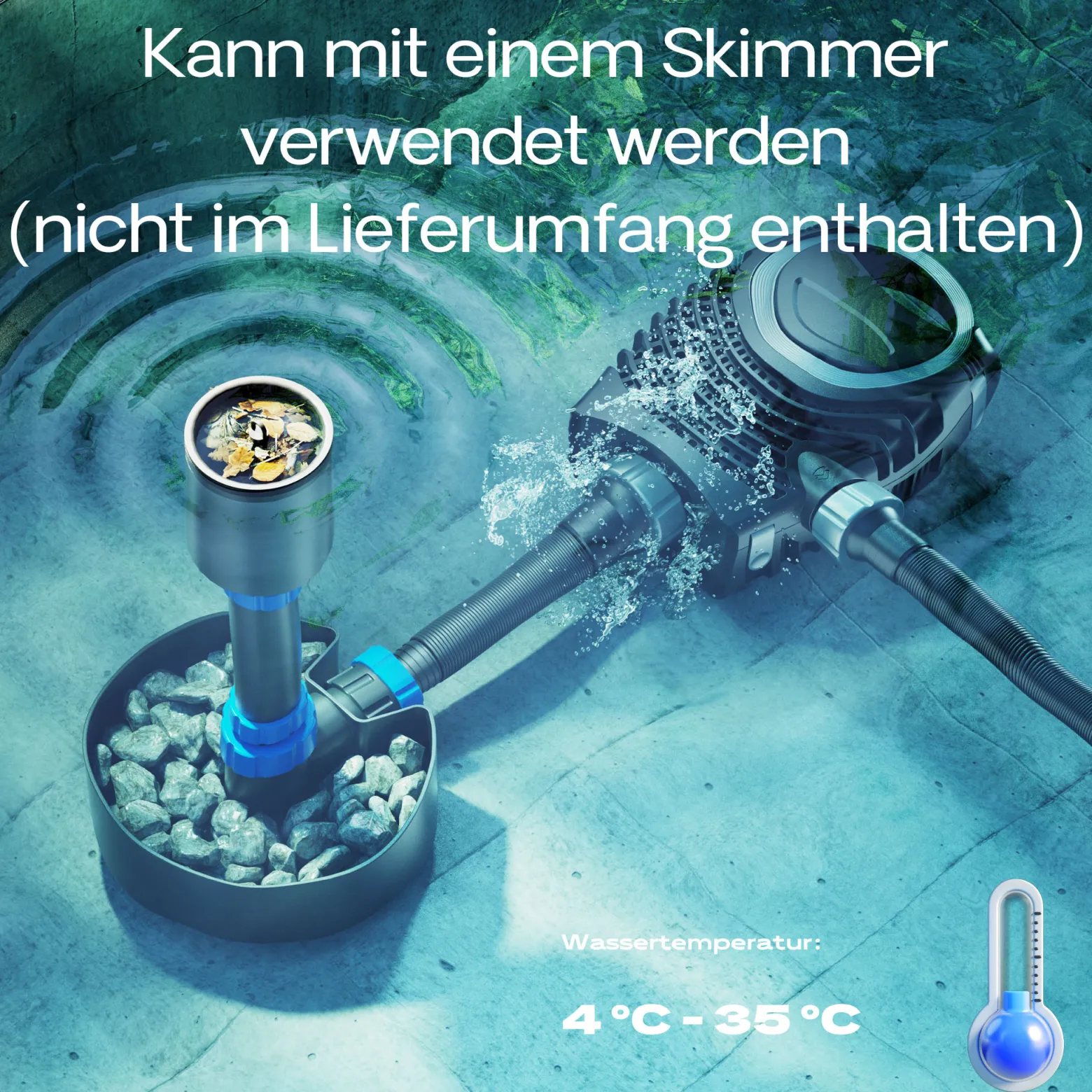 SunSun NEO-12000 SuperECO Teichpumpe 12.000 l/h / 100 W, energiesparende Filterpumpe, Bachlaufpumpe für Koiteiche, Umwälzpumpe, Skimmerpumpe, Gartenteichpumpe
