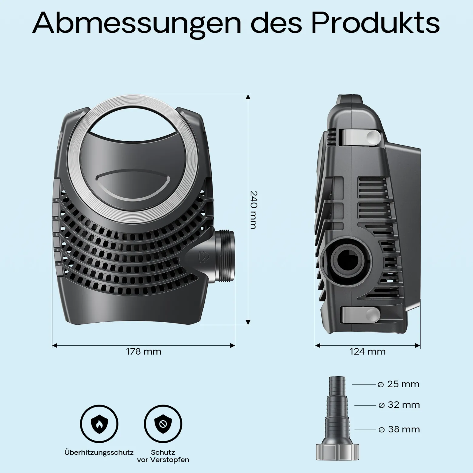 SunSun NEO-2800 SuperECO Teichpumpe 3000 l/h / 10 W, energiesparende Filterpumpe, Bachlaufpumpe für Koiteiche, Umwälzpumpe, Skimmerpumpe, Gartenteichpumpe