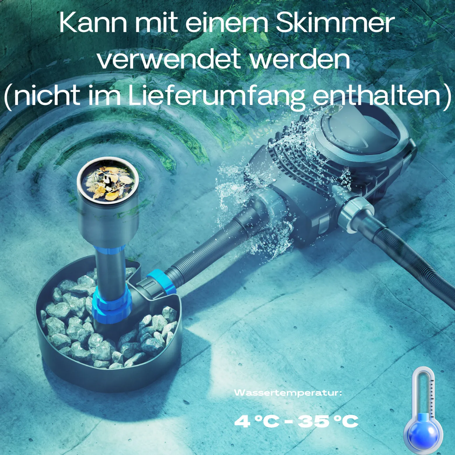 SunSun NEO-4800 SuperECO Teichpumpe 4500 l/h / 30 W, energiesparende Filterpumpe, Bachlaufpumpe für Koiteiche, Umwälzpumpe, Skimmerpumpe, Gartenteichpumpe