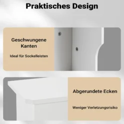 Toboli Heizkörperverkleidung weiß 112 x 19 x 82 cm, Heizkörperabdeckung aus MDF, Holzverkleidung für Heizkörper, Heizung stilvoll verkleiden