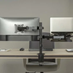 Toboli 2in1 Halterung für Monitor und Laptop Monitorhalter und Notebookhalter VESA 75x75/100x100