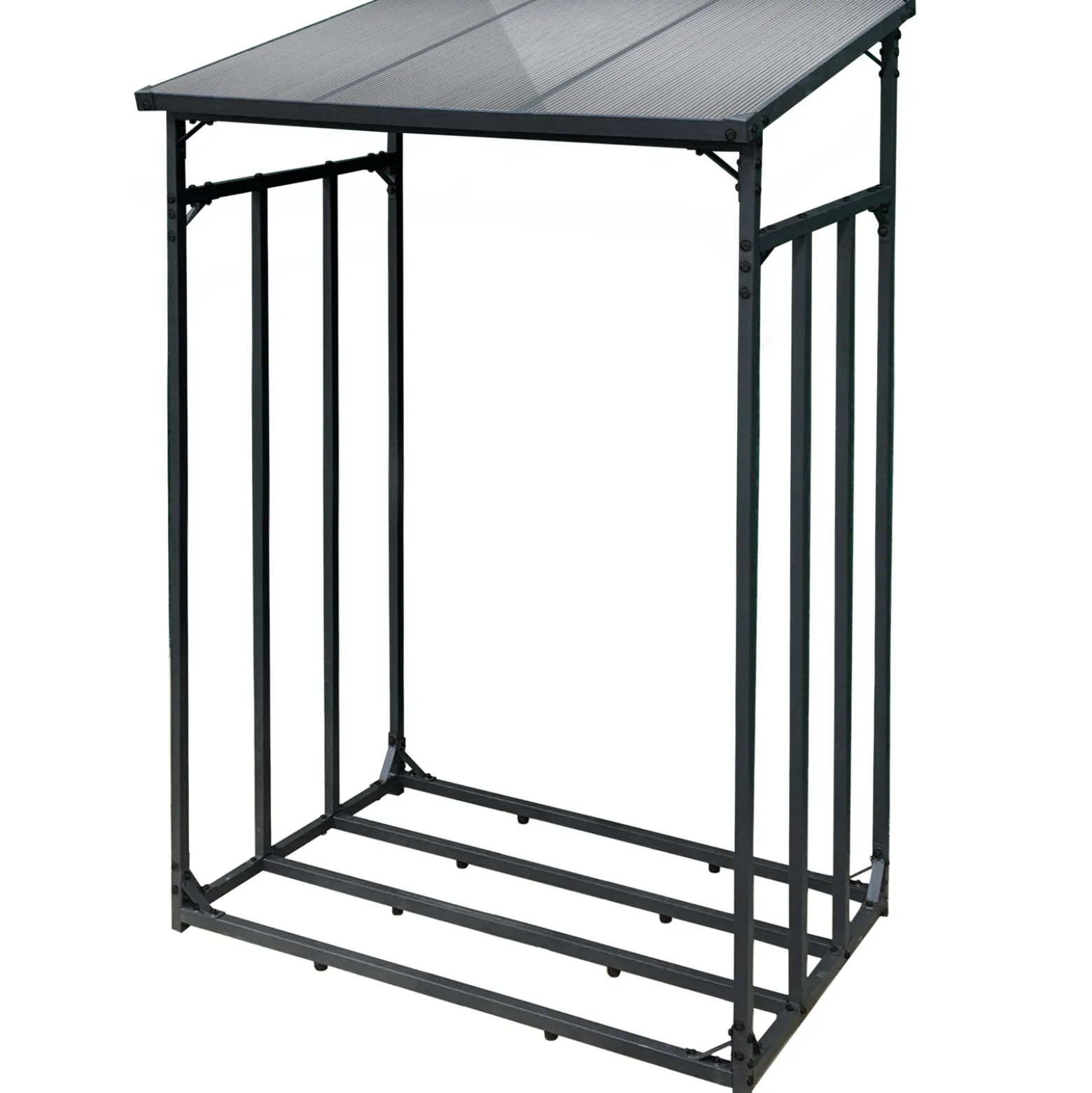 Toboli Kaminholzregal außen, bis 1500 kg Traglast, 133 x 83 x 185 cm für Outdoor, Metall mit Pulverbeschichtung, Feuerholzregal freistehend