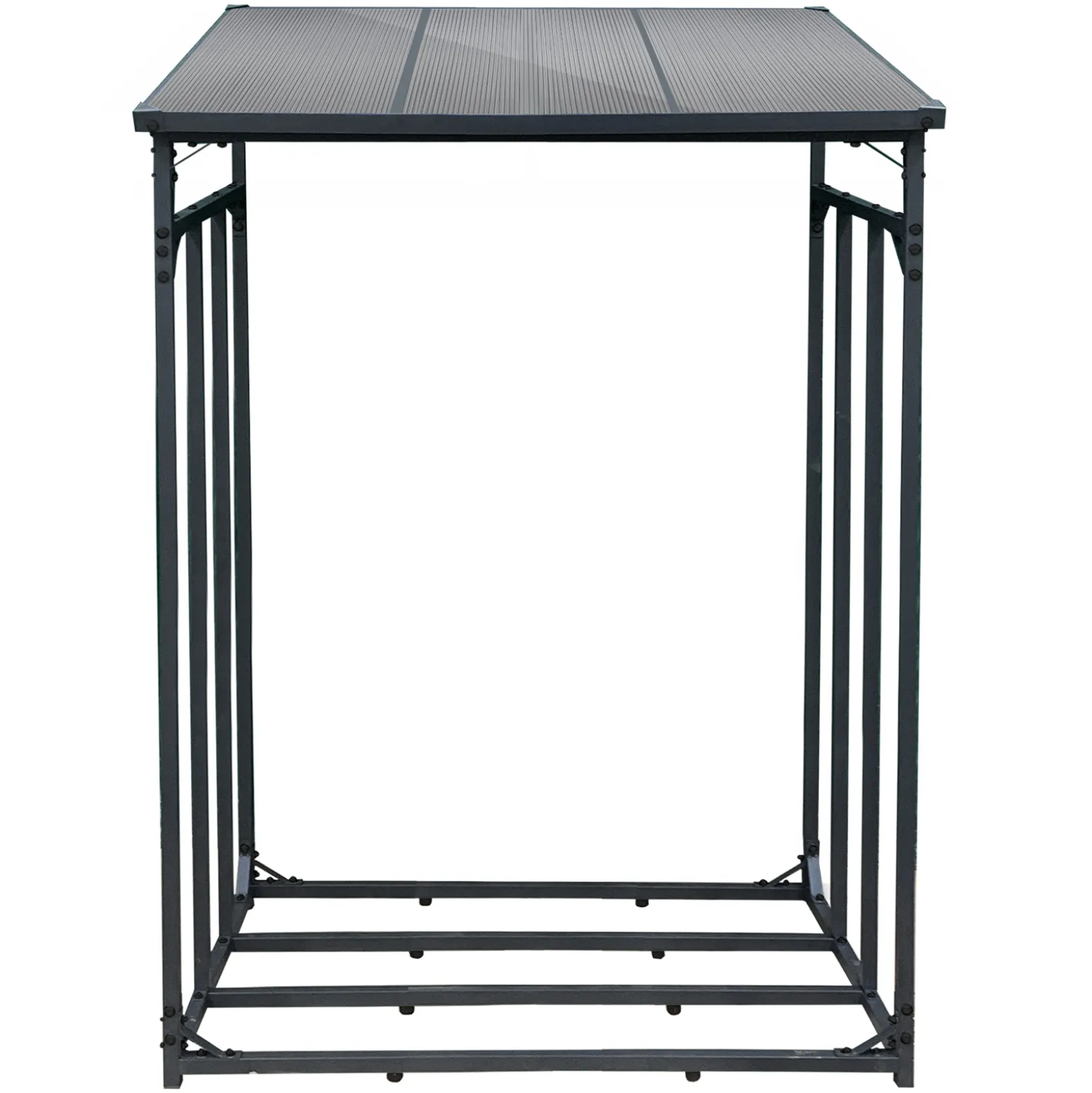 Toboli Kaminholzregal außen, bis 1500 kg Traglast, 133 x 83 x 185 cm für Outdoor, Metall mit Pulverbeschichtung, Feuerholzregal freistehend