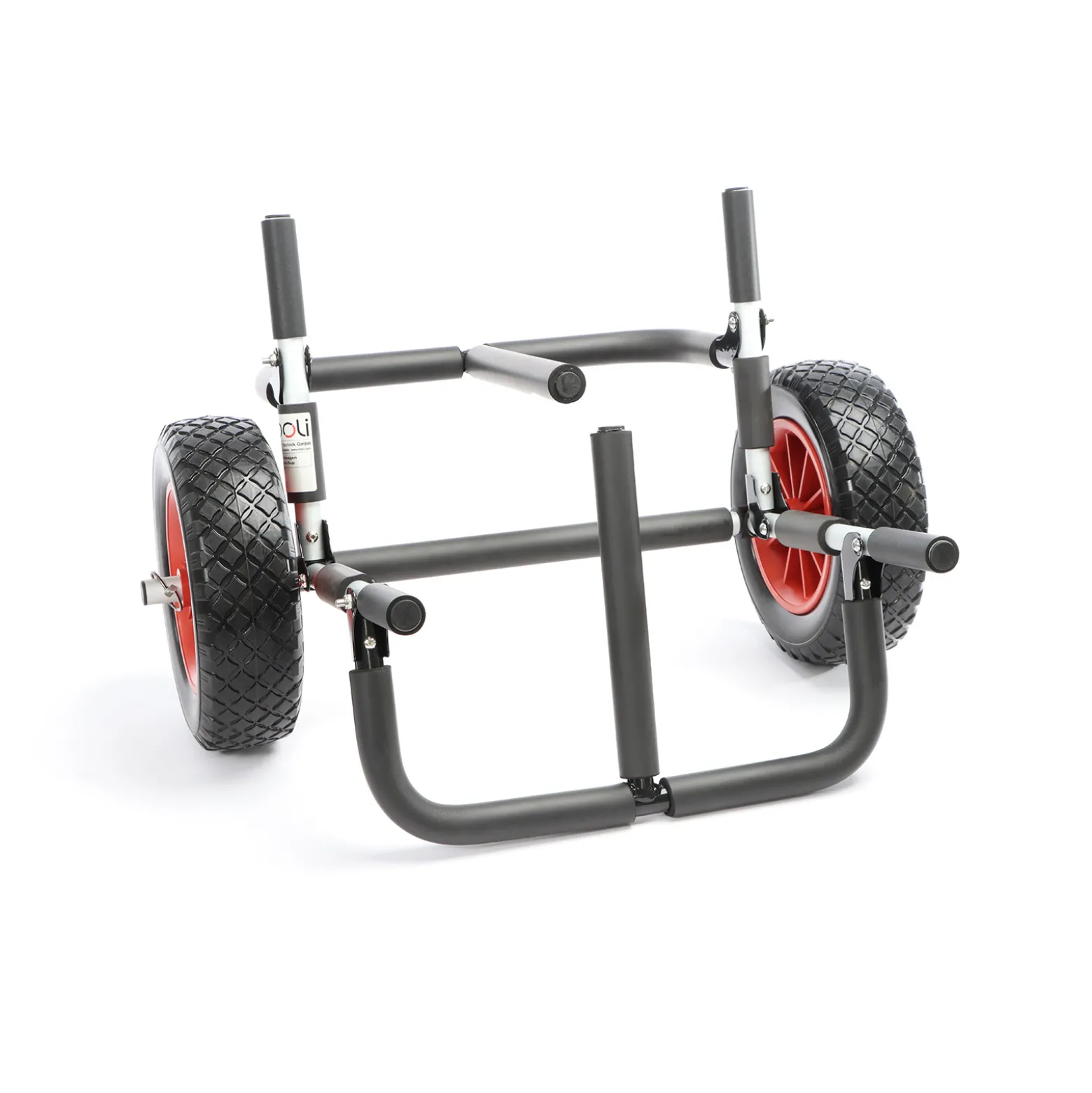 Toboli klappbarer Doppel Transportwagen bis 45 kg für SUP Board, Kanus und Kajaks, Surfwagen mit Polstern und abnehmbare PU-Räder, geräumiger SUP-Wagen 48 x 63 x 36 cm, SUP-Trolley aus Aluminium