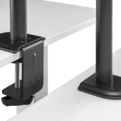 Toboli Monitorhalterung für zwei Monitore bis 32 Zoll Bildschirmhalterung Tischklemme VESA 75/100
