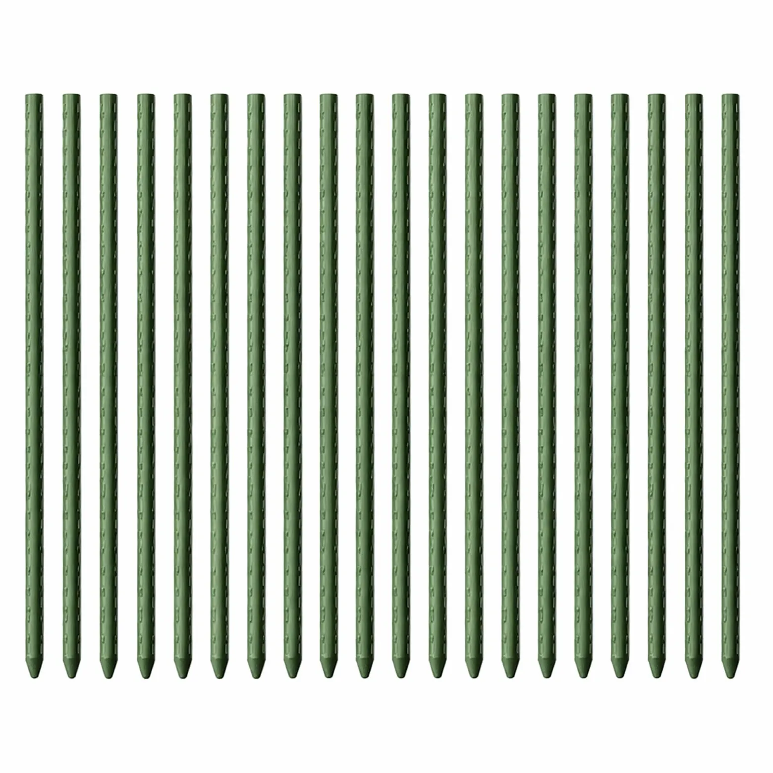 Toboli 20x Pflanzstäbe grün 90 cm Ø 11 mm Rankstäbe aus Metall und Kunststoff, Pflanzstangen für Tomaten und Kletterpflanzen