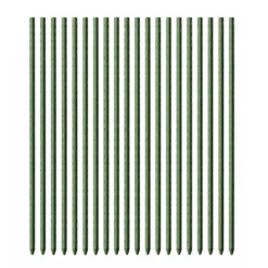 Toboli 20x Pflanzstäbe grün 150 cm Ø 11 mm Rankstäbe aus Metall und Kunststoff, Pflanzstangen für Tomaten und Kletterpflanzen