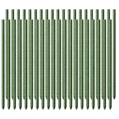 Toboli 40x Pflanzstäbe grün 120 cm Ø 11 mm Rankstäbe aus Metall und Kunststoff, Pflanzstangen für Tomaten und Kletterpflanzen