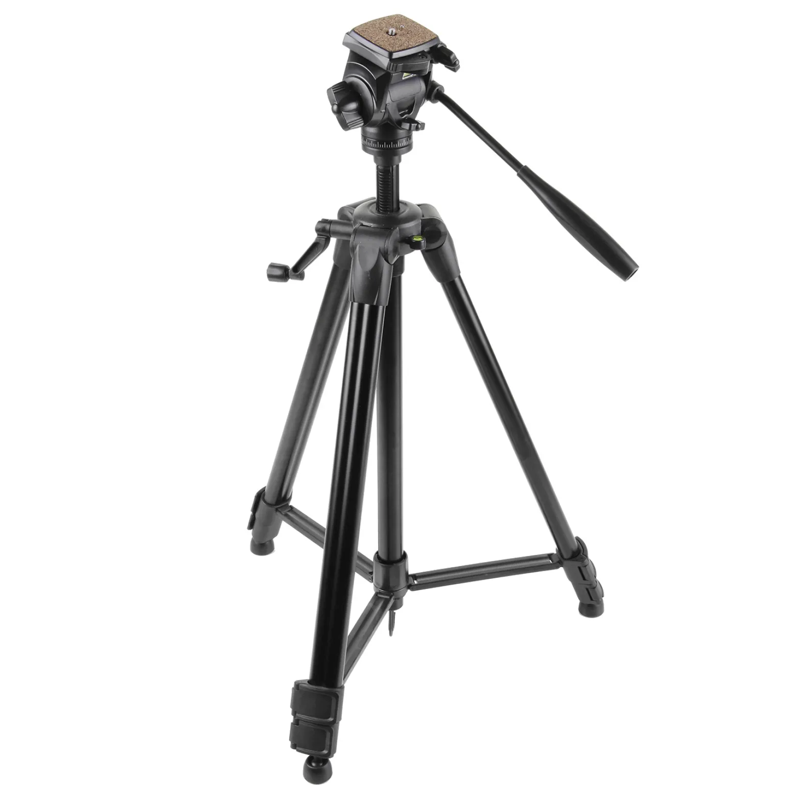 Walimex FW-3970 Semi-Pro Stativ mit Neiger, Kamerastativ höhenverstellbar bis 172 cm, Fotostativ belastbar bis 4 kg, Dreibeinstativ mit Stativkopf, 2 Wasserwaagen, Libelle, Schnellwechselplatte