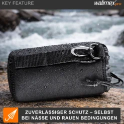 Walimex Objektivbeutel NEO 300 Modell 2011, Größe L / 10 x 10 x 19 cm, aus Neopren, wasserabweisend, mit Tunnelzug, für Kameraobjektive, Objektiv Köcher für Foto Studio Shooting