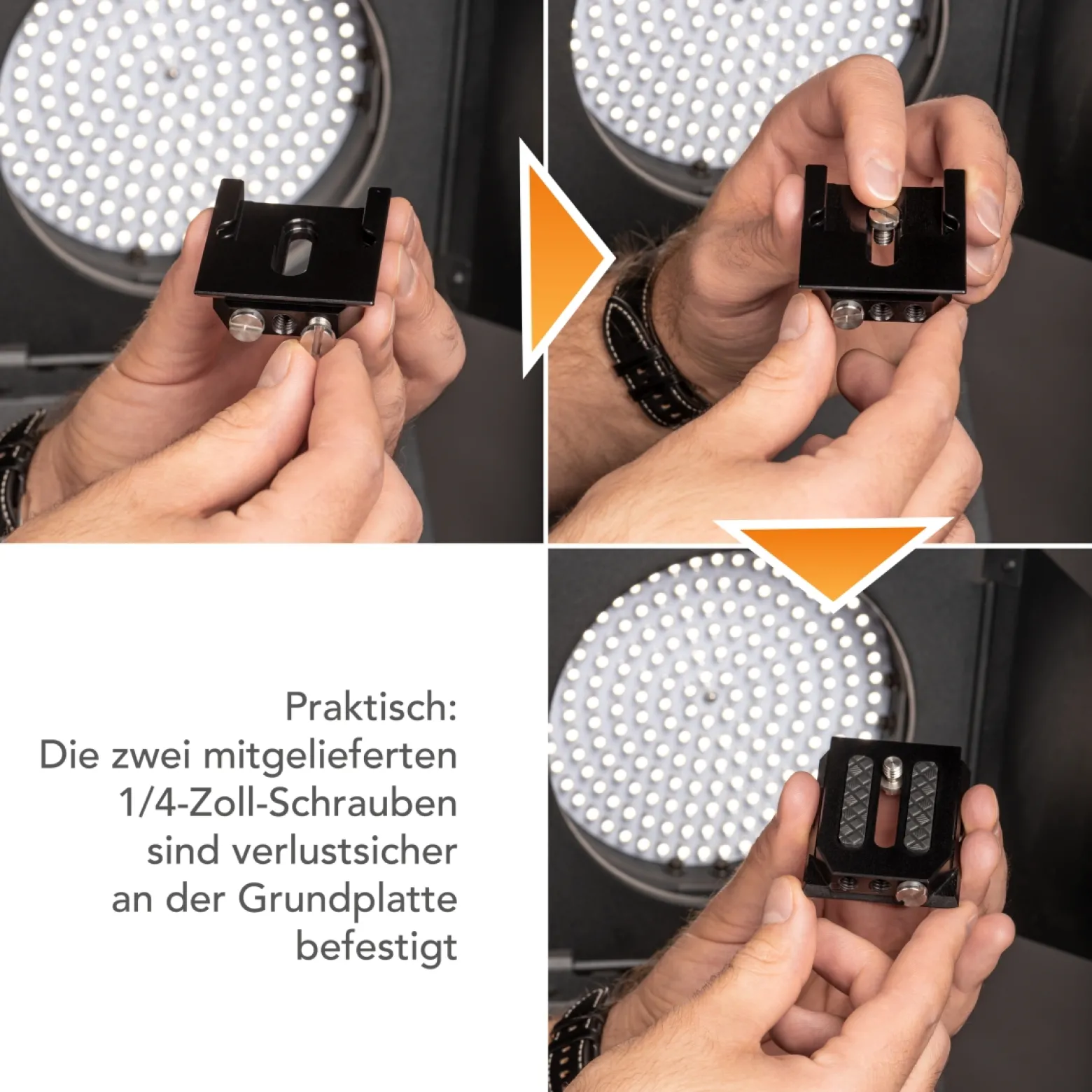 Walimex pro Aptaris Plate Stativplatte - mit 1/4" Gewinde - kompatibel mit Manfrotto P501 Standard - Schnellwechselplatte für Foto Video Zubehör Studio