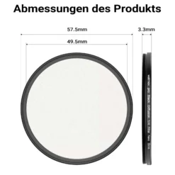 Walimex pro Black Diffusion 1/4 Filter Nano 55 mm, Diffusionsfilter mit 18-facher Nano-Beschichtung, Nebelfilter mit 3,3 mm Slimfassung