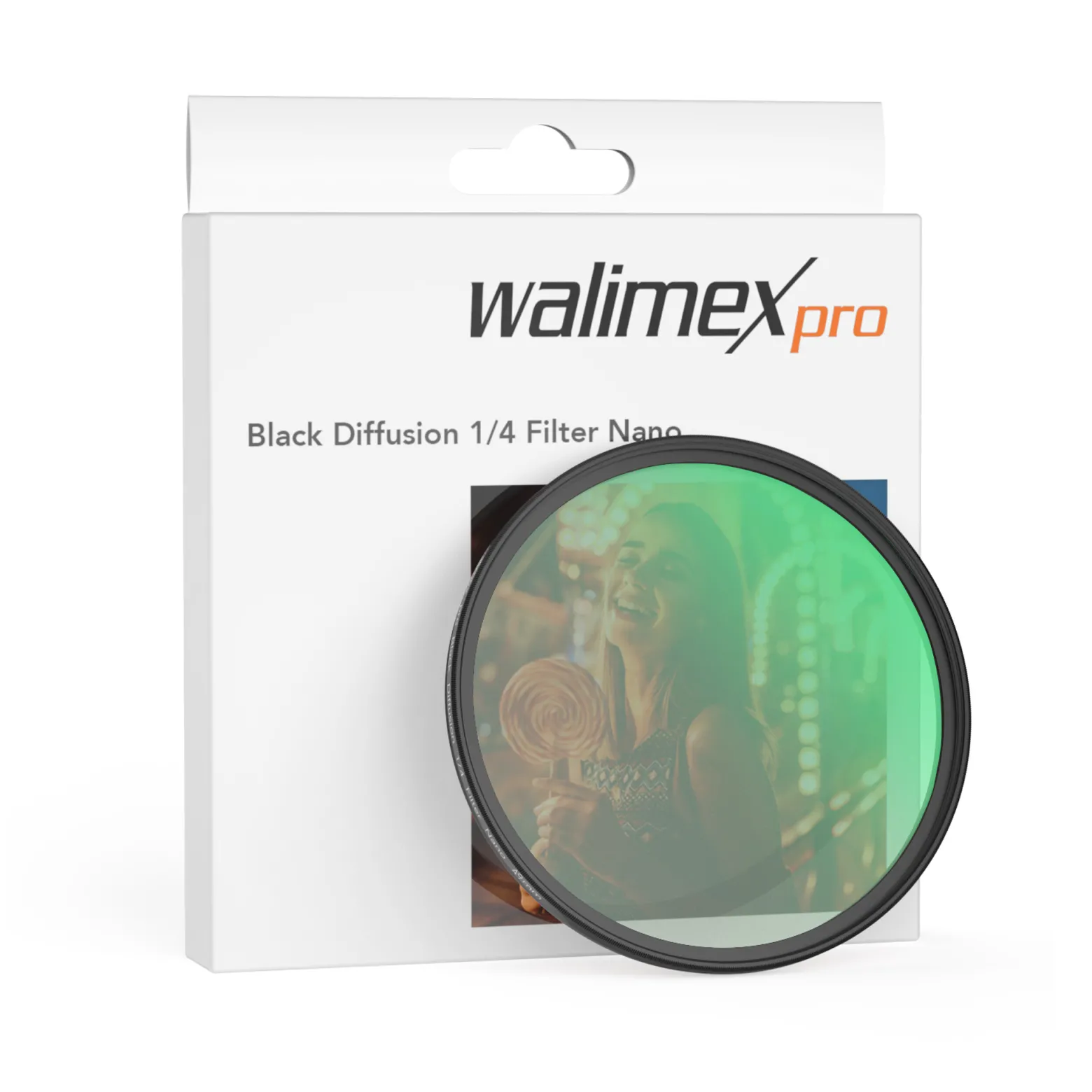 Walimex pro Black Diffusion 1/4 Filter Nano 72 mm, Diffusionsfilter mit 18-facher Nano-Beschichtung, Nebelfilter mit 3,3 mm Slimfassung