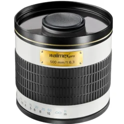 Walimex pro 500/6,3 DSLR Spiegel Objektiv kompatibel mit Nikon F, Kameraobjektiv mit 500 mm Brennweite, Spiegelobjektiv für Vollformat und APS-C Kamera, hochwertiges Kamera Equipment