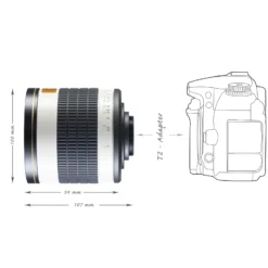 Walimex pro 500/6,3 DSLR Spiegel Objektiv kompatibel mit Sony E, Kameraobjektiv mit 500 mm Brennweite, Spiegelobjektiv für Vollformat und APS-C Kamera, hochwertiges Kamera Equipment
