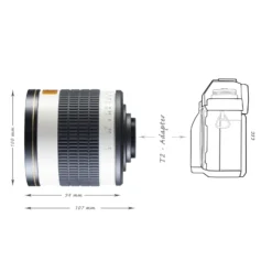 Walimex pro 500/6,3 DSLR Spiegel Objektiv kompatibel mit Sony E, Kameraobjektiv mit 500 mm Brennweite, Spiegelobjektiv für Vollformat und APS-C Kamera, hochwertiges Kamera Equipment