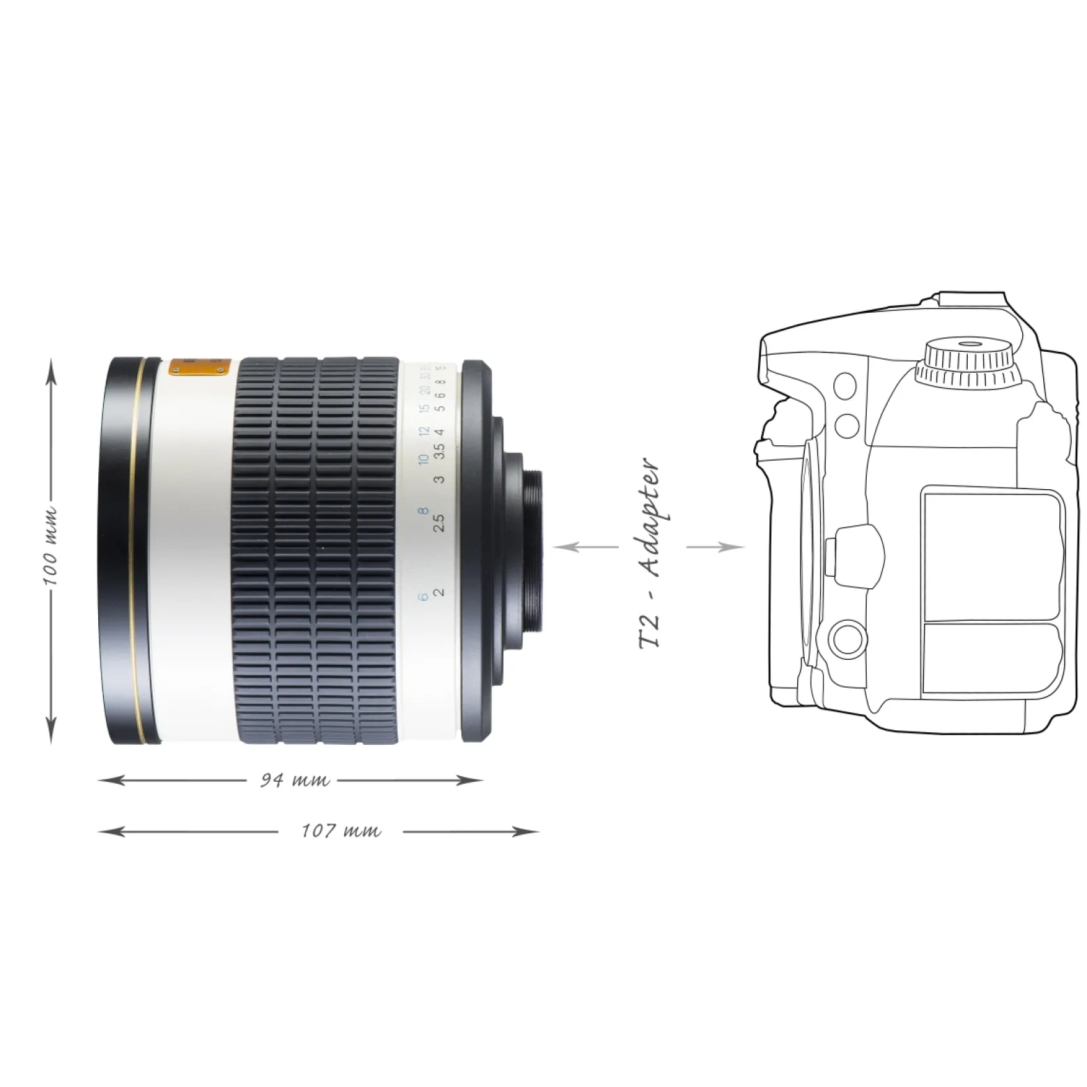Walimex pro 500/6,3 DSLR Spiegel Objektiv kompatibel mit Samsung NX, Kameraobjektiv mit 500 mm Brennweite, Spiegelobjektiv für Vollformat und APS-C Kamera, hochwertiges Kamera Equipment